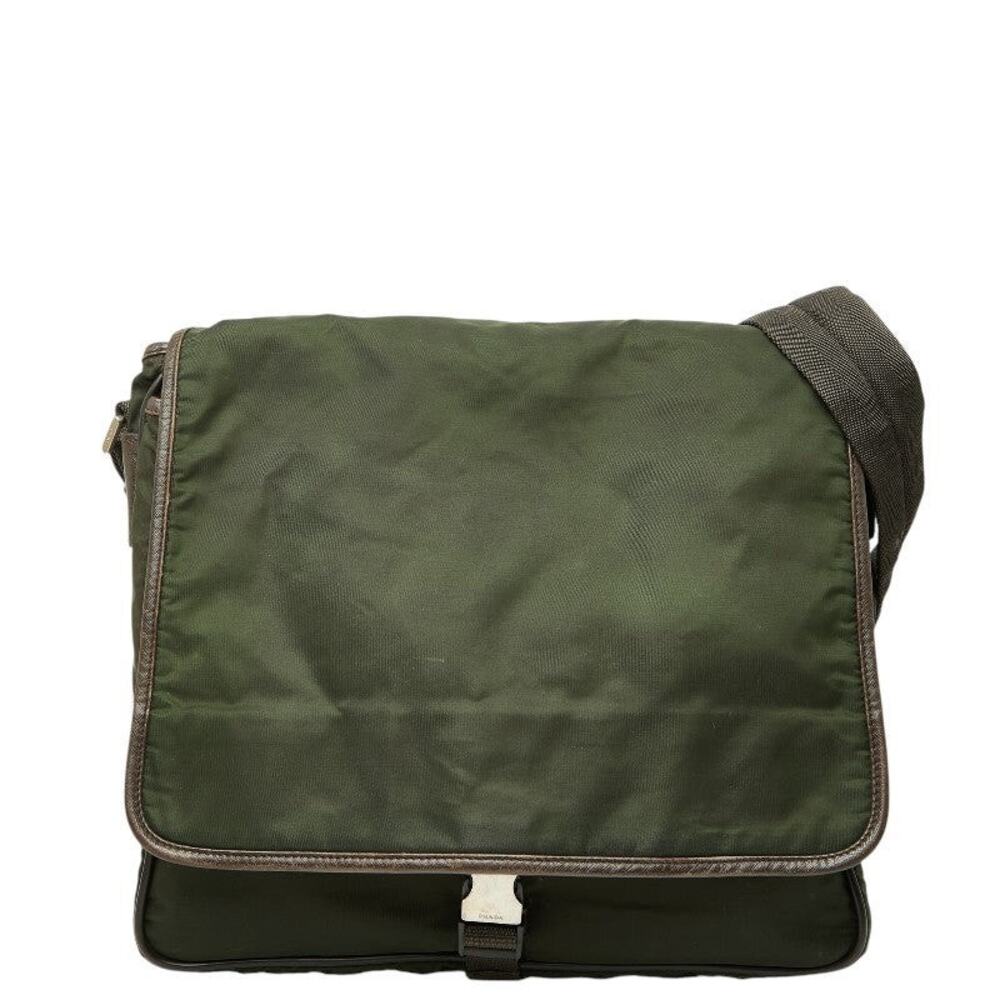 Prada Tessuto Messenger Shoulder Bag Khaki